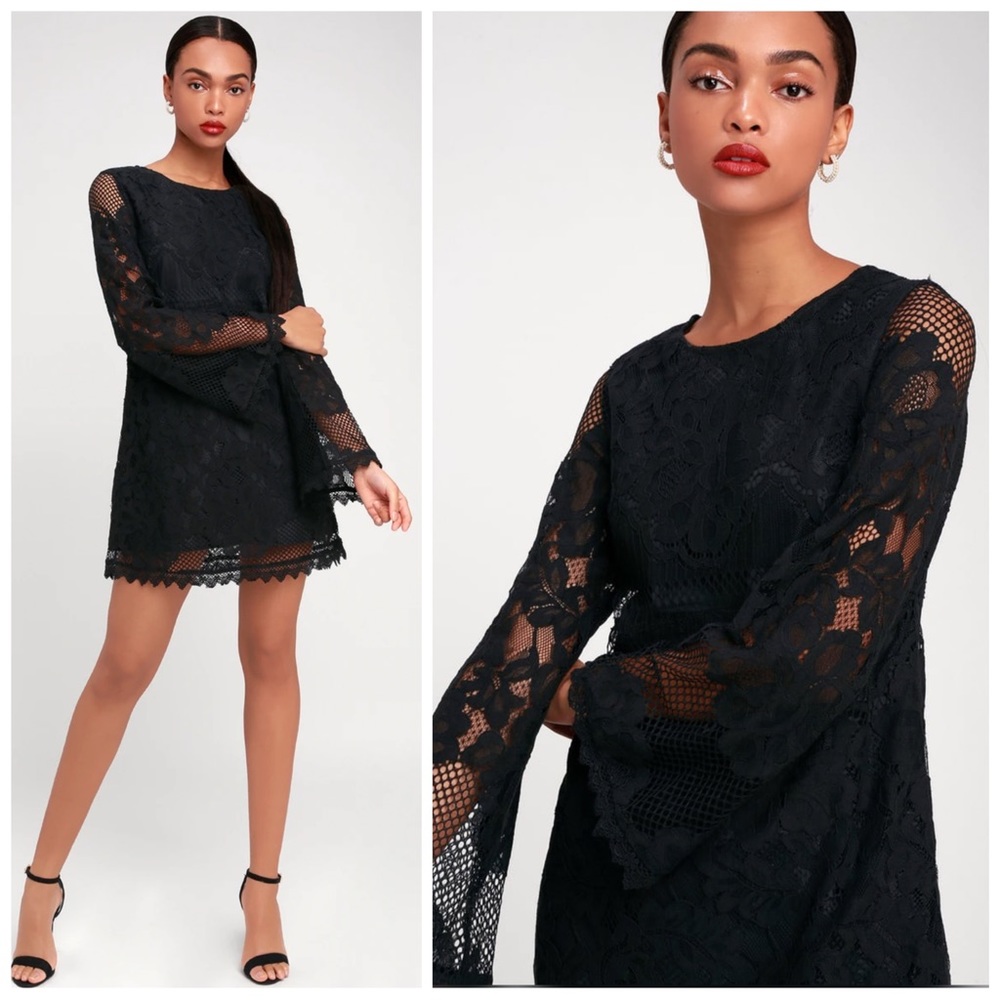 Lulu's Black Lace Mini Dress - Picture 15 of 15